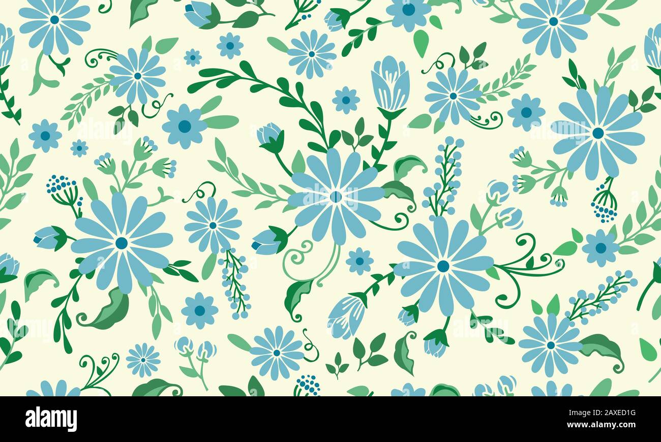 Spring Motiff Seamless Motif of spring floral background, with leaf and flower ...