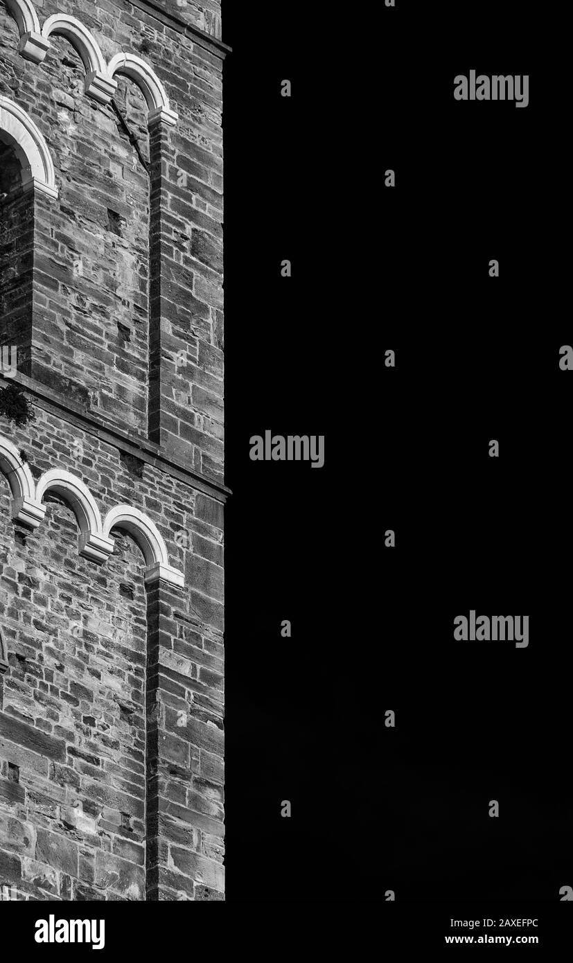 Ancient building medieval stone tower Black and White Stock Photos ...