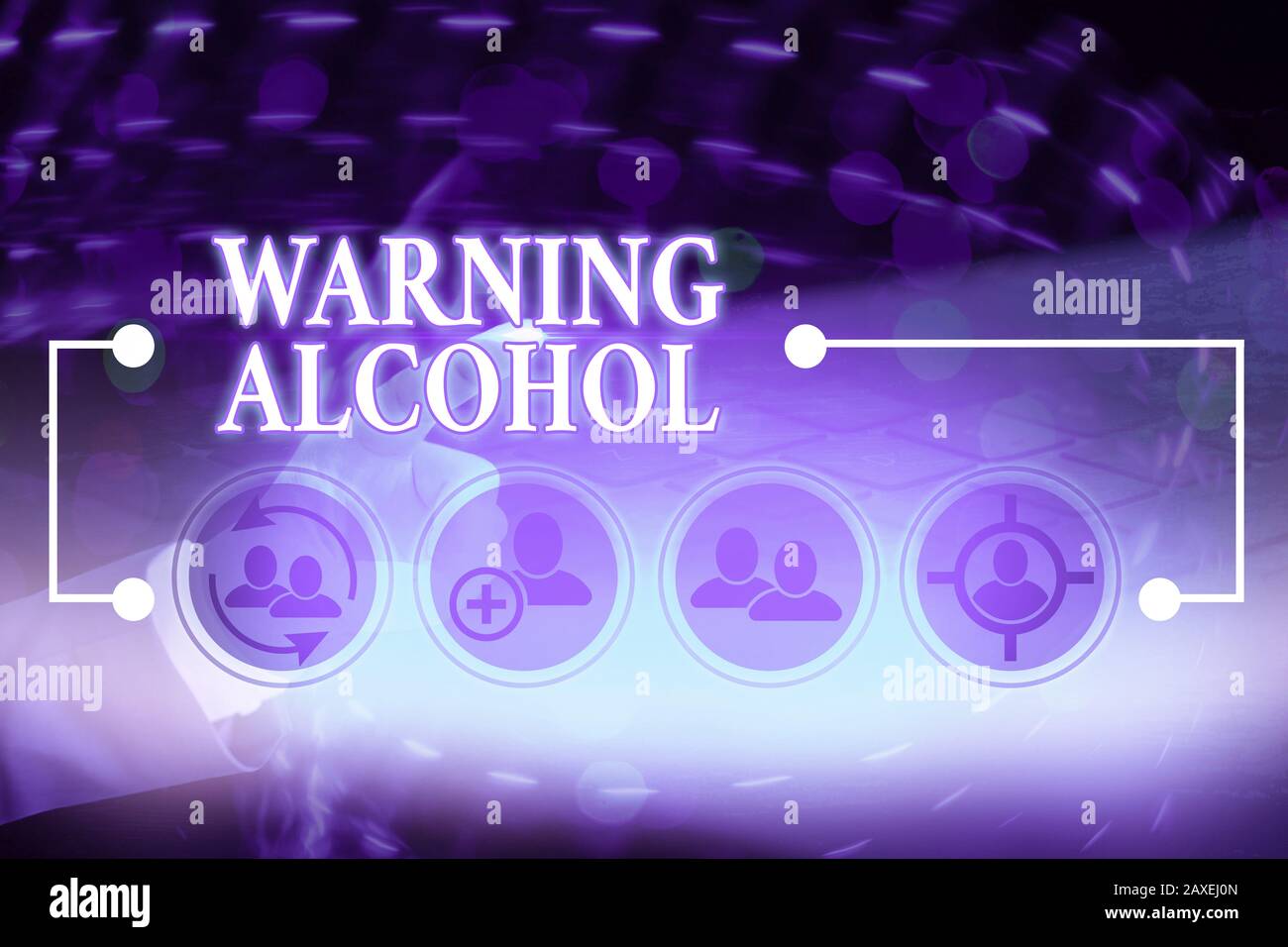 Writing note showing Warning Alcohol. Business concept for messages