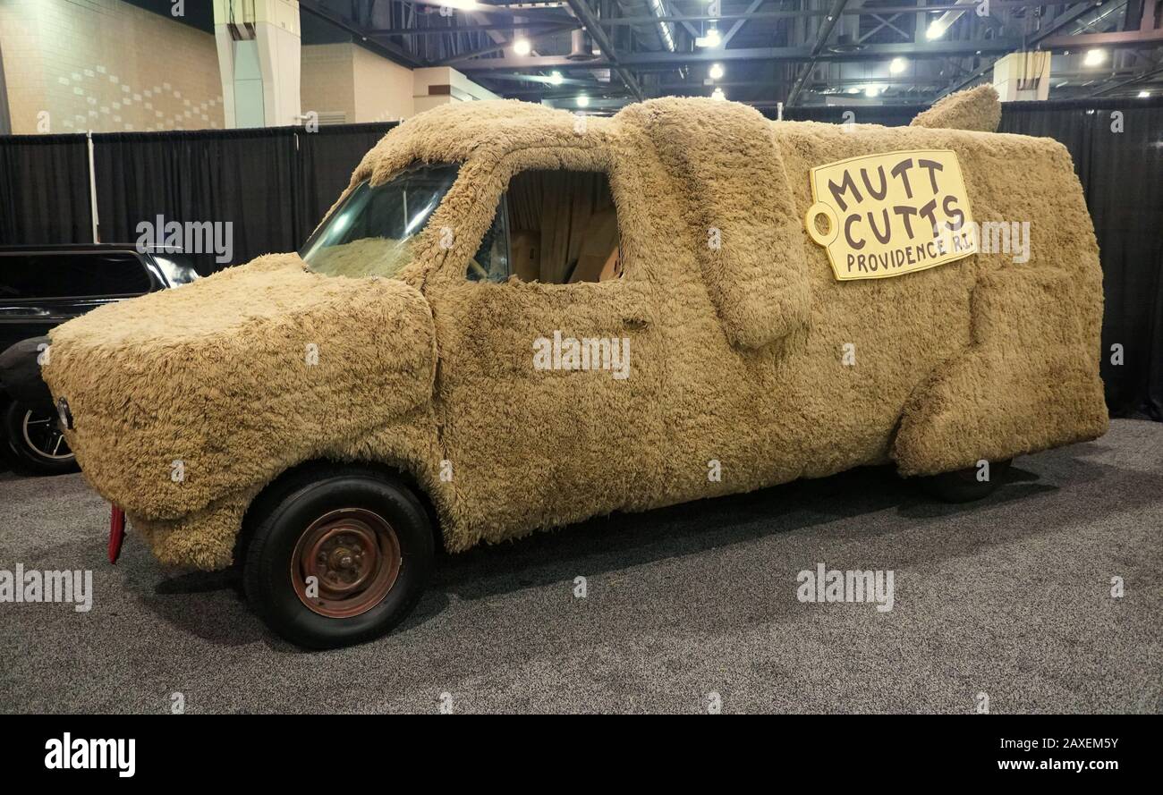 Philadelphia, Pennsylvania, U.S.A - February 9, 2020 - The 1989 Sheepdog custom built from a Ford Econoline van in the movie Dumb And Dumber Stock Photo