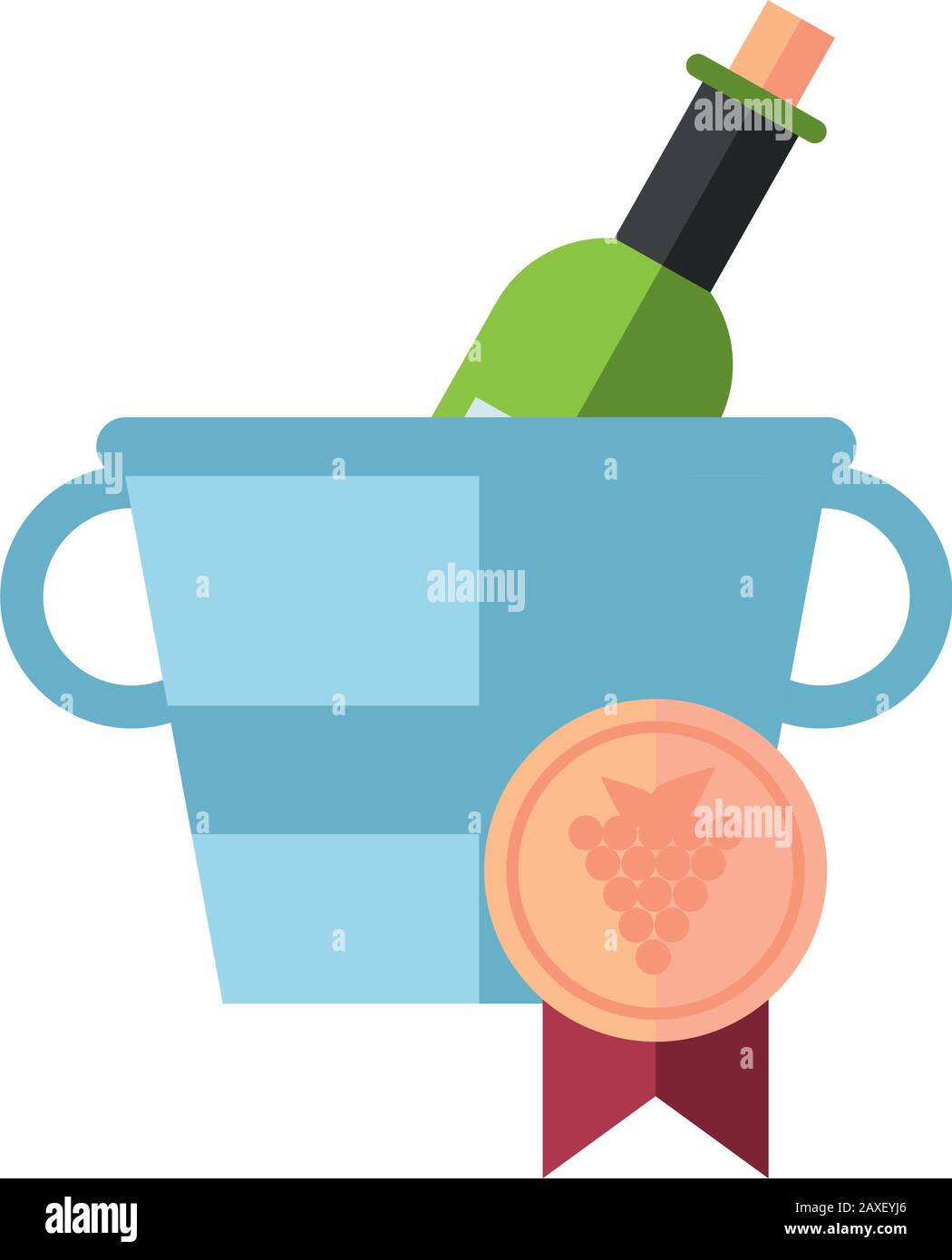 wine bottle drink with seal quality Stock Vector