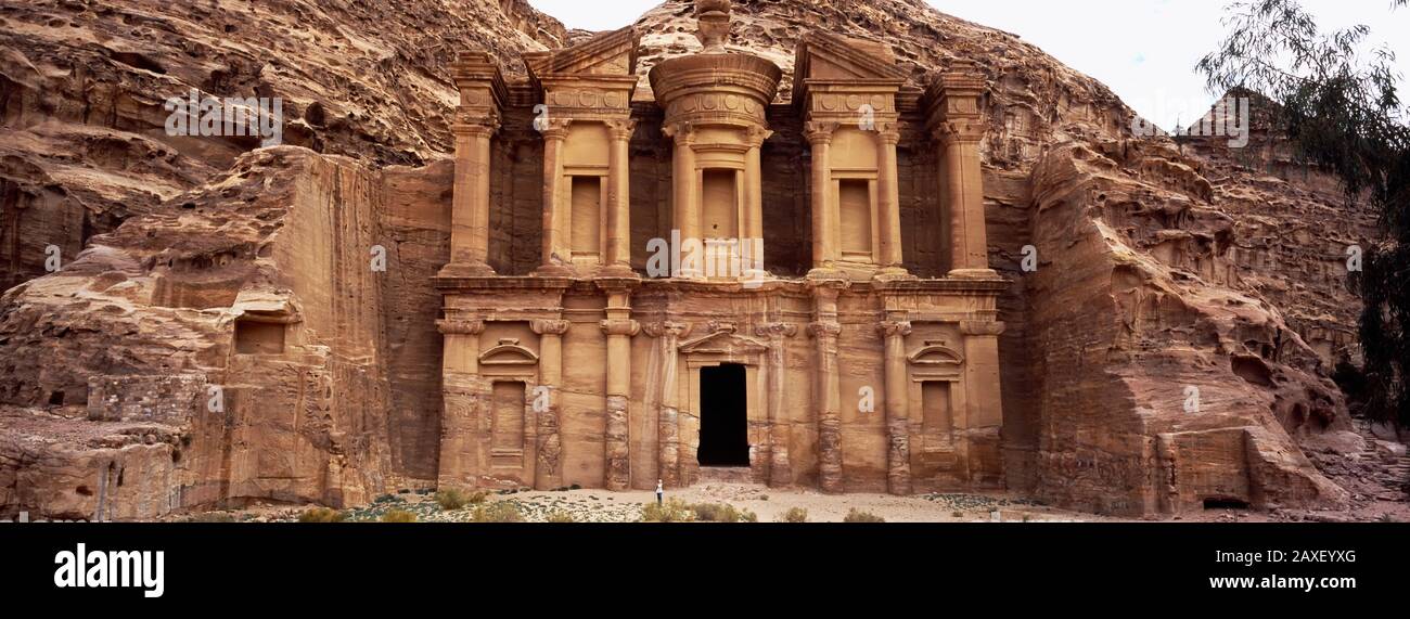 Facade of a monastery, Ed Deir, Petra, Jordan Stock Photo