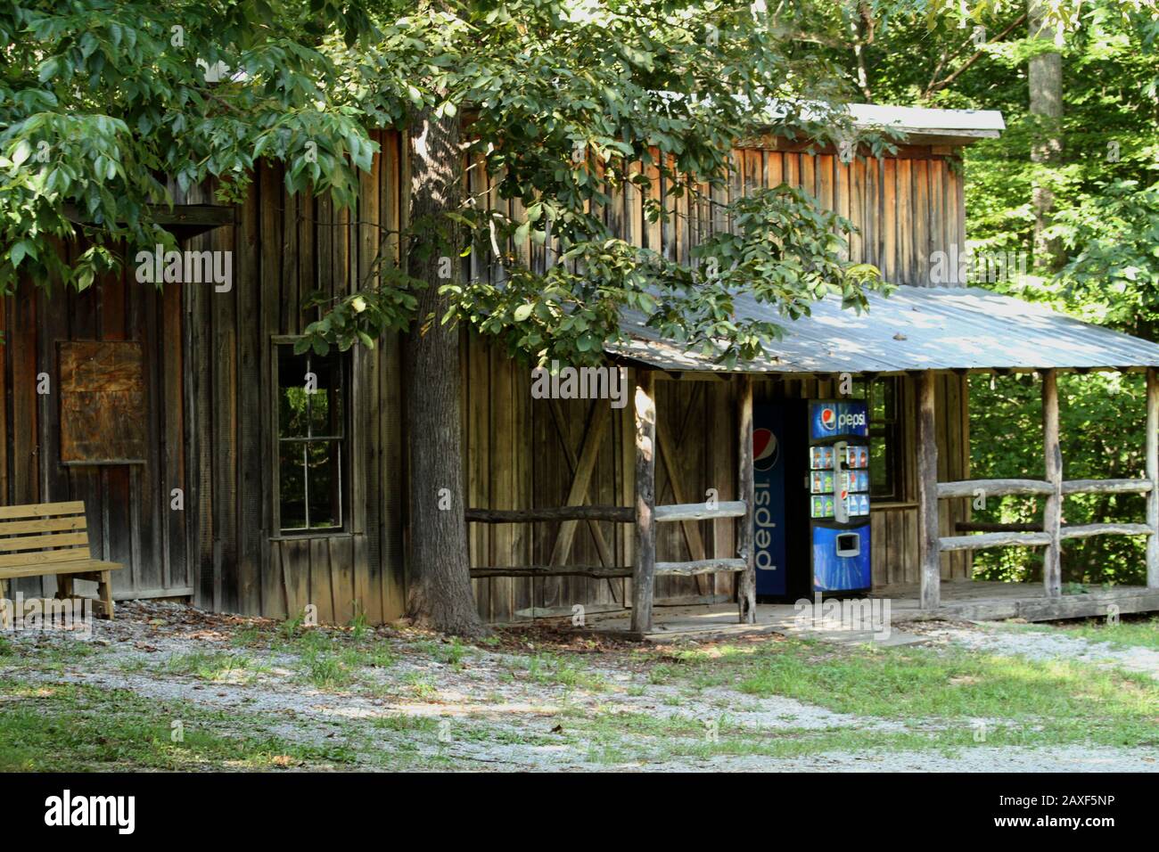 Soda vending machine outside country store in Virginia, USA Stock Photo