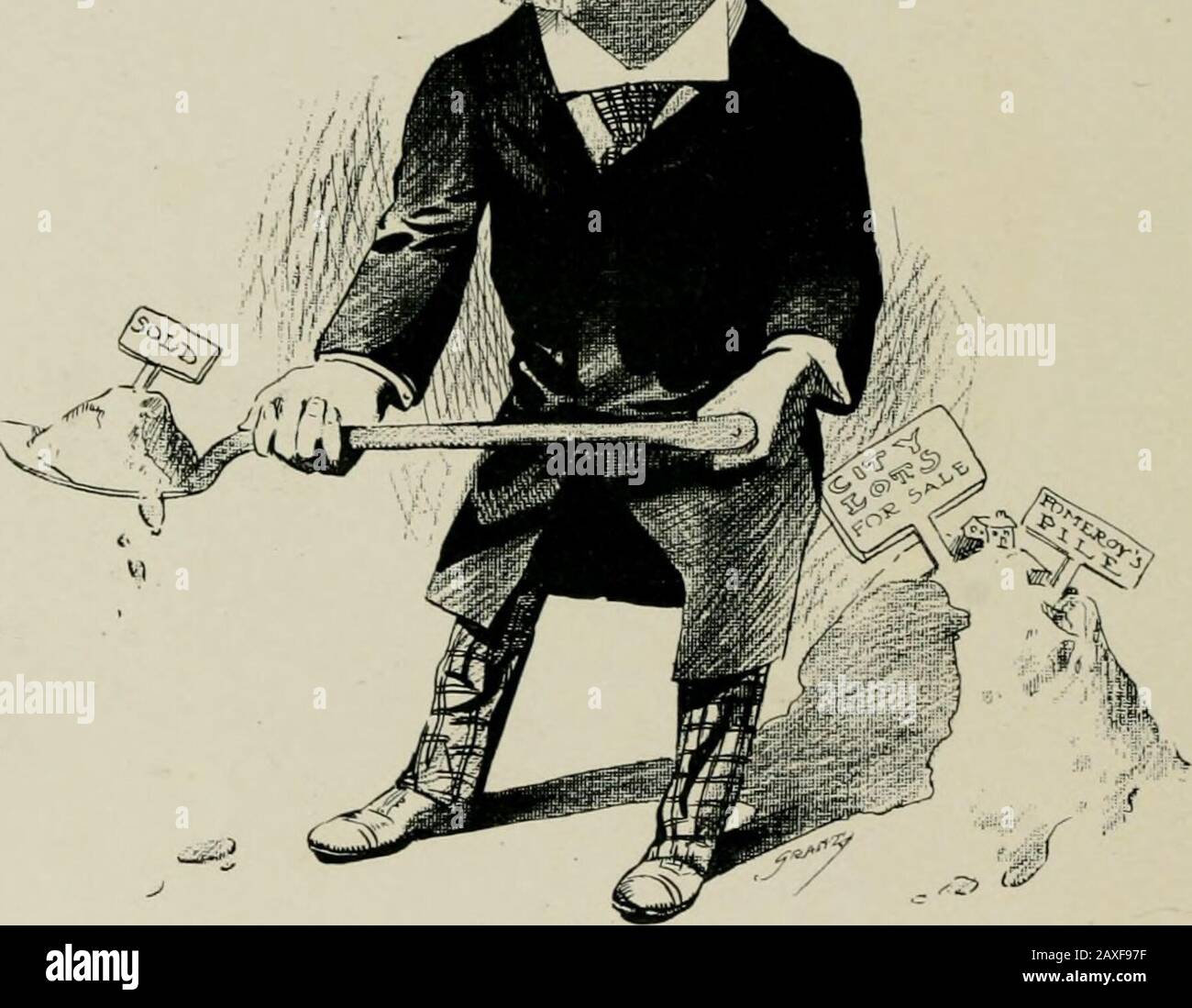 'As we see 'em,' a volume of cartoons and caricatures of Los Angeles citizens . A. E. POMEROY,Real Estate and Investments. Stock Photo