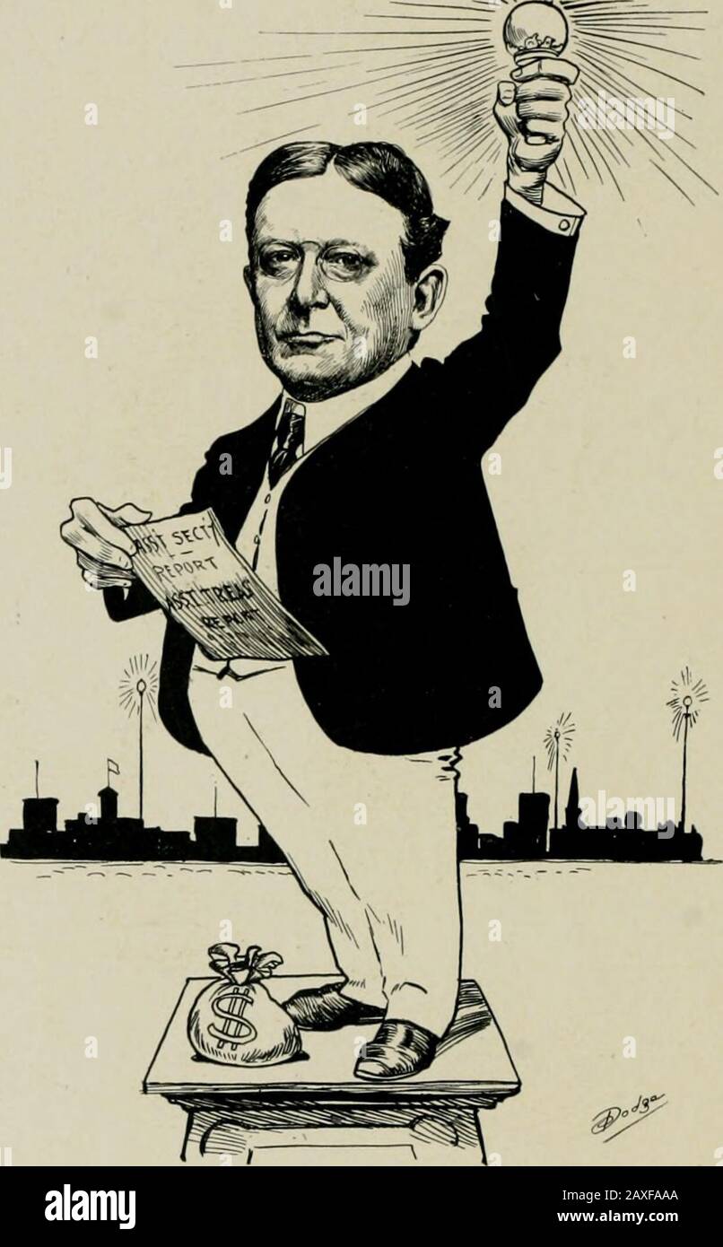 'As we see 'em,' a volume of cartoons and caricatures of Los Angeles citizens . FRED. W. PEARSON,Real Estate.. W. L. PERCY,Assistant Treasurer and Secretary The Edison Electric Co. Stock Photo