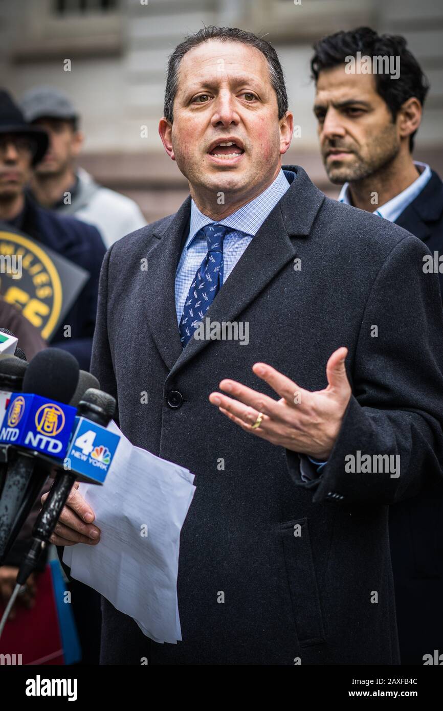 City Council Members together with Families For Safe Streets held a Press Conference at City Hall to vote on The Reckless Drivers Accountability Act. Stock Photo