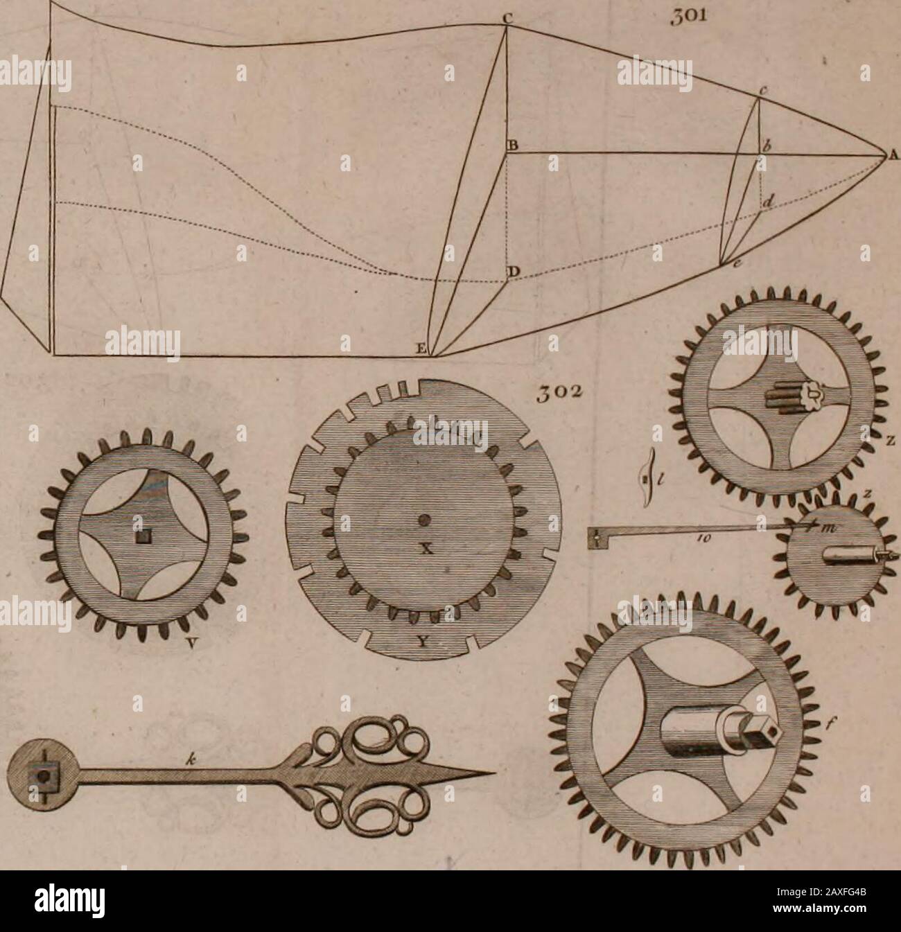 The principles of mechanics : explaining and demonstrating the general laws of motion, the laws of gravity, motion of descending bodies, projectiles, mechanic powers, pendulums, centers of gravity, &cstrength and stress of timber, hydrostatics, and construction of machines : a work very necessary to be known, by all gentlemen, and others, that desire to have an insight into the works of nature and art : and extremely useful to all sorts of artificers, particularly to architects, engineers, shipwrights, millwrights, watchmakers, &cor any that work in a mechanical way : illustrated with forty-th Stock Photo