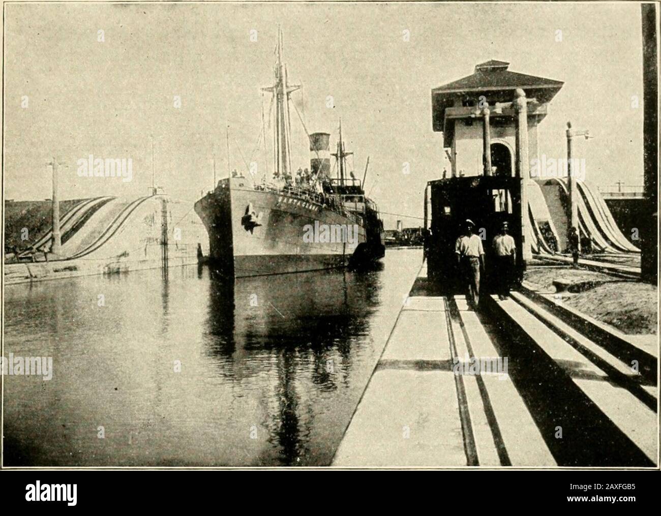 Miraflores Lock Vintage Black /& White Photogr a3 early 1900s photo Panama Canal