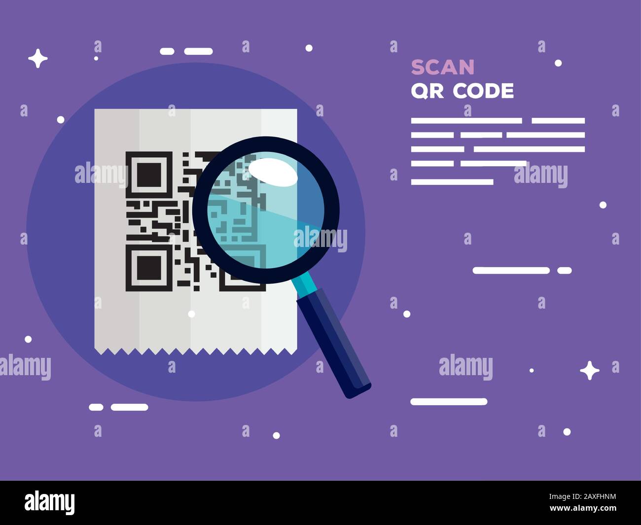 scan qr code with magnifying glass Stock Vector Image & Art Alamy
