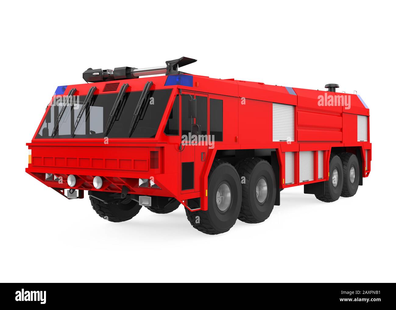 Airport Fire Rescue Car Isolated Stock Photo