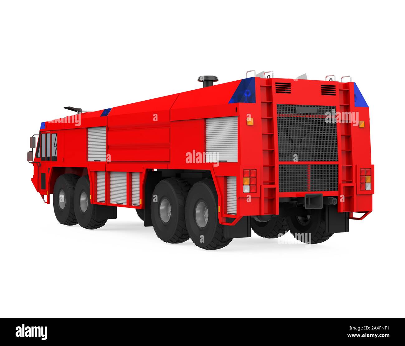 Airport Fire Rescue Car Isolated Stock Photo