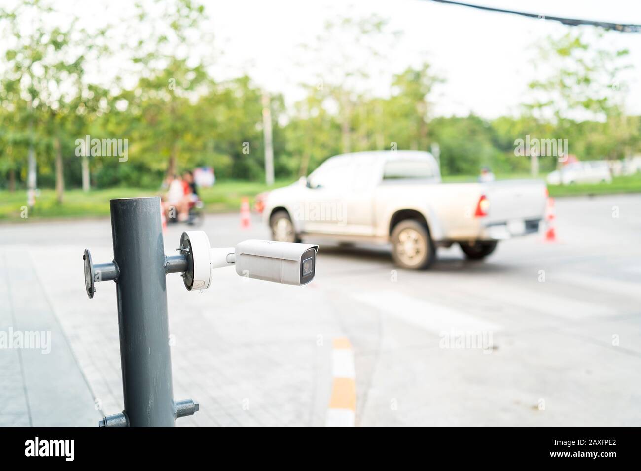 surveillance camera at entrance department store Stock Photo Alamy