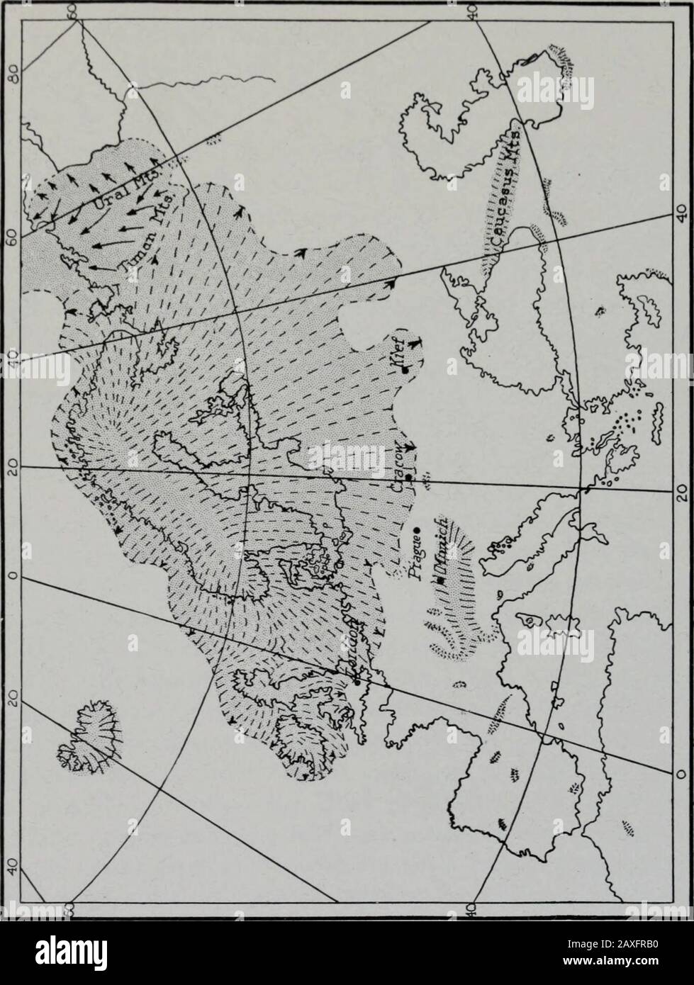 Geology . itain is thought to have been joined to the continent and to haveenjoyed a climate as mild as that of the present time. In the Saxonian(Kansan?) epoch, the ice attained its maximum development andcovered the area shown in Fig. 528. In the deposits of the interglacialHelvetian epoch, fossils denoting both cool and warm climates arefound, though perhaps not at the same horizon. The central Europeanflora of this stage indicates a climate milder than the present. In thePolandian epoch, the ice-sheet was less extensive than in the Saxonian,and the direction of ice movement was at variance Stock Photo