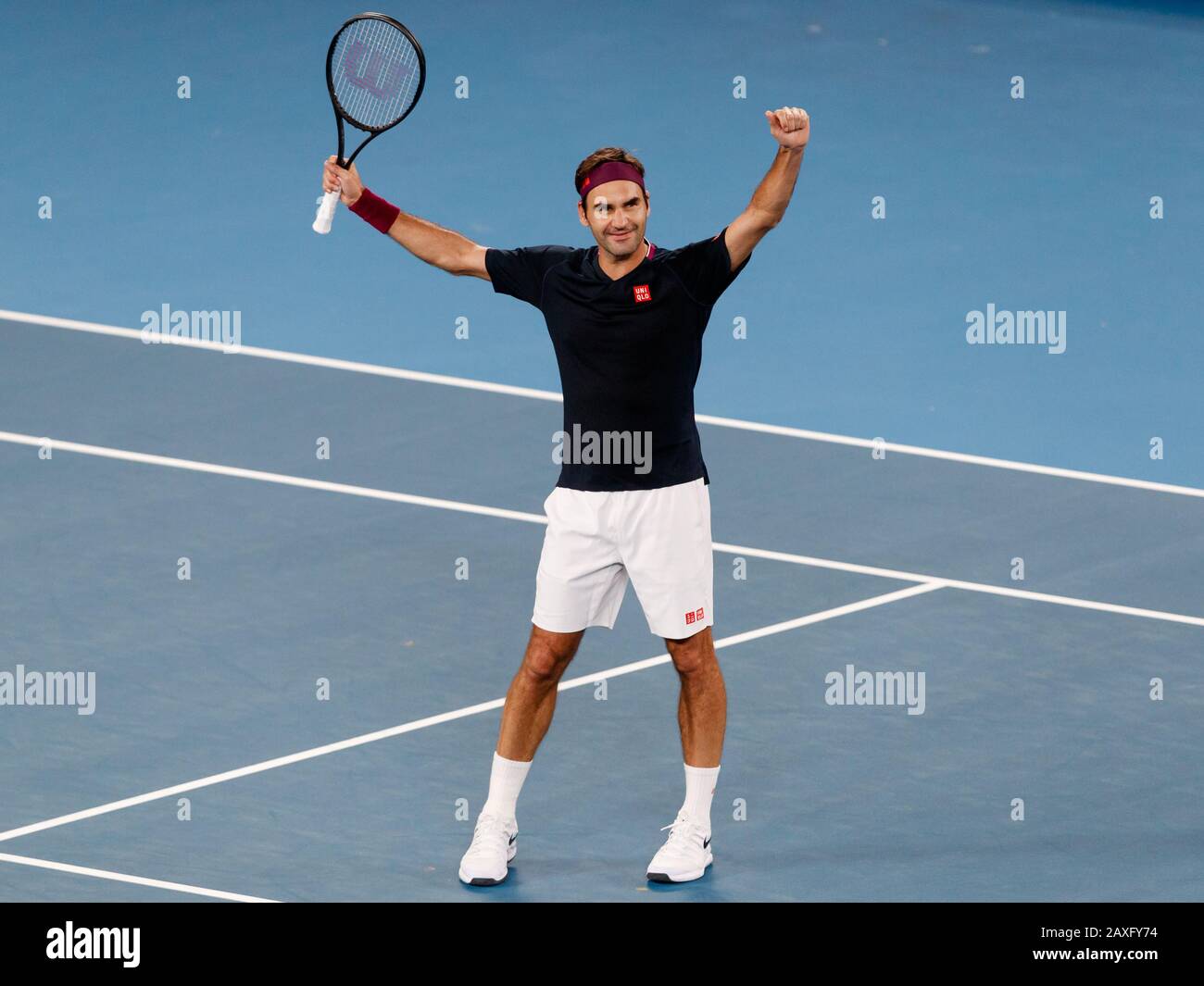 ROGER FEDERER (SUI) during the 2020 Australian Open Stock Photo