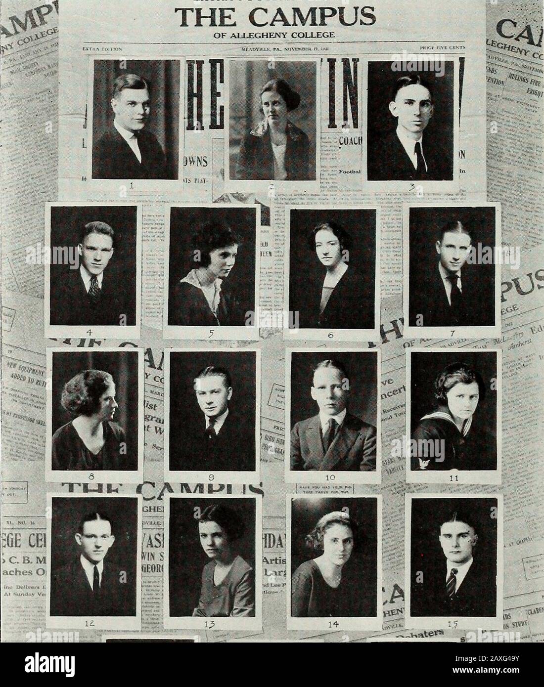 The Kaldron . (12) Associate Editors -j Charles W. Havice, 24 (14) ( Merrill W. Doolittle, 24 {Charles A. Bollinger, 23 (6)George L. Bird, 22 (7)Ted A. Seidle, 24 (9) ,,.„,. f William H. Hunt, 24 (15) Athletic Editors ,_ • Robert L. Murphy, 23 GENERAL STAFFCourtney Dale, 24 (13) Lois Halderman, 24 (10) Alicia Tobin, 23 (8) Elizabeth Laffer, 24 (17) Ruth Tuck, 22 (5) Ralph D. Bacon, 23 Sara Coulter, 22 (3) Kenneth B. Fry, 24 Elsie Reynolds, 24 (18) William J. Dale, 25 (16) R. Pierson Eaton, 24 (19) BUSINESS MANAGERWilliam L. Henry, 23 (11) The college year book, the Kaldron, first made its ap Stock Photo