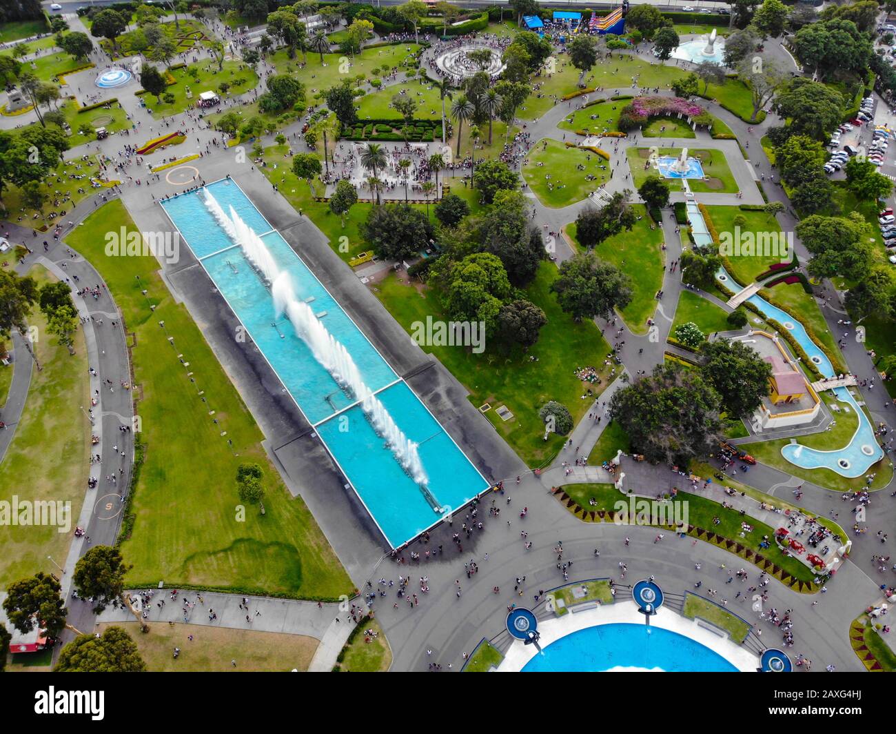 Sky view Magic water circuit at the Park of the Reserve (world's