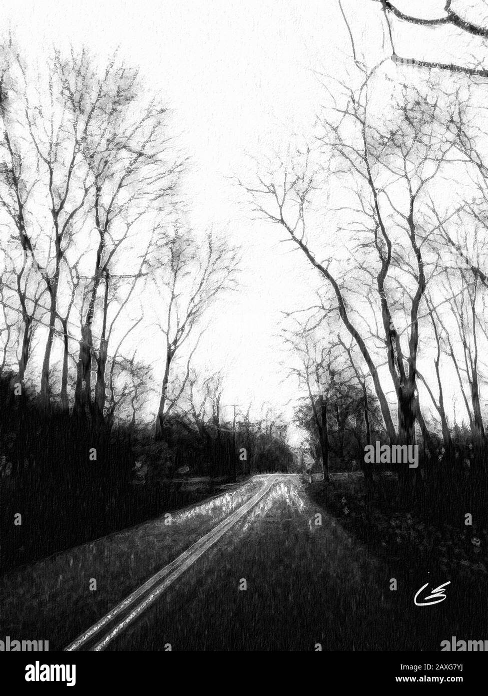 Brushstroke landscape Black and White Stock Photos & Images - Alamy