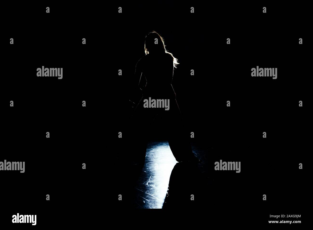Attractive stylish woman practicing modern dance choreography Stock Photo