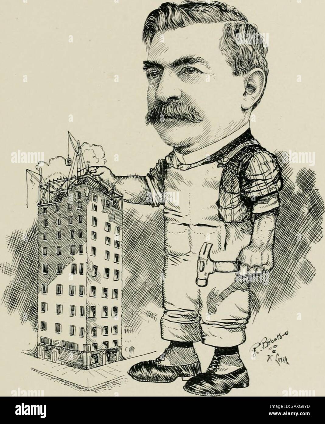 'As we see 'em,' a volume of cartoons and caricatures of Los Angeles citizens . R. H. LACY,Secretary Lacy Manufacturing Co.. J. B. LANKERSHiM.Capitalist. Stock Photo