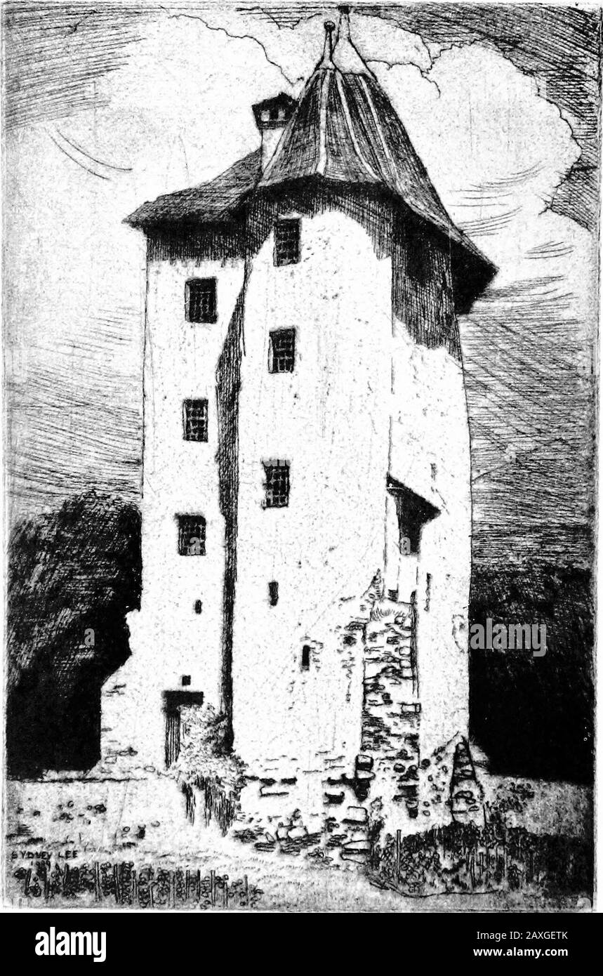 Modern etchings, mezzotints and dry-points . /ii^ye/^^i^*i^^^^ THE POKE-BONNET. ORIGINAL ETCHINGBY PERCY LANCASTER, A.R.E. 6S GREAT BRITAIN. THE TOWER. ORIGINAL ETCHINGBY SYDNEY LEE, A.R.E. 66 Stock Photo