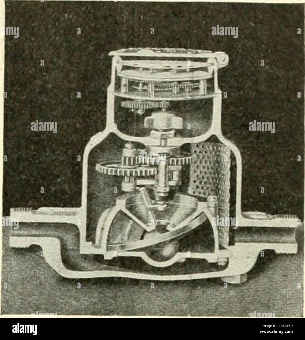 Engineering and Contracting . eter, Illustrating Various Positions of  Ring-Shaped Piston. position of the piston with respect to the-inletand  outlet ports in the bottom. At the instant?shown, water enters the chambers  E
