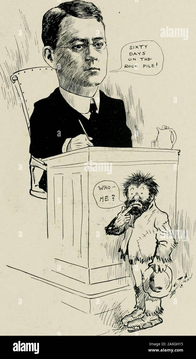 'As we see 'em,' a volume of cartoons and caricatures of Los Angeles citizens . JOHN T. JONES,Lawyer.. W. p. JAMES,Judge Superior Court. Stock Photo