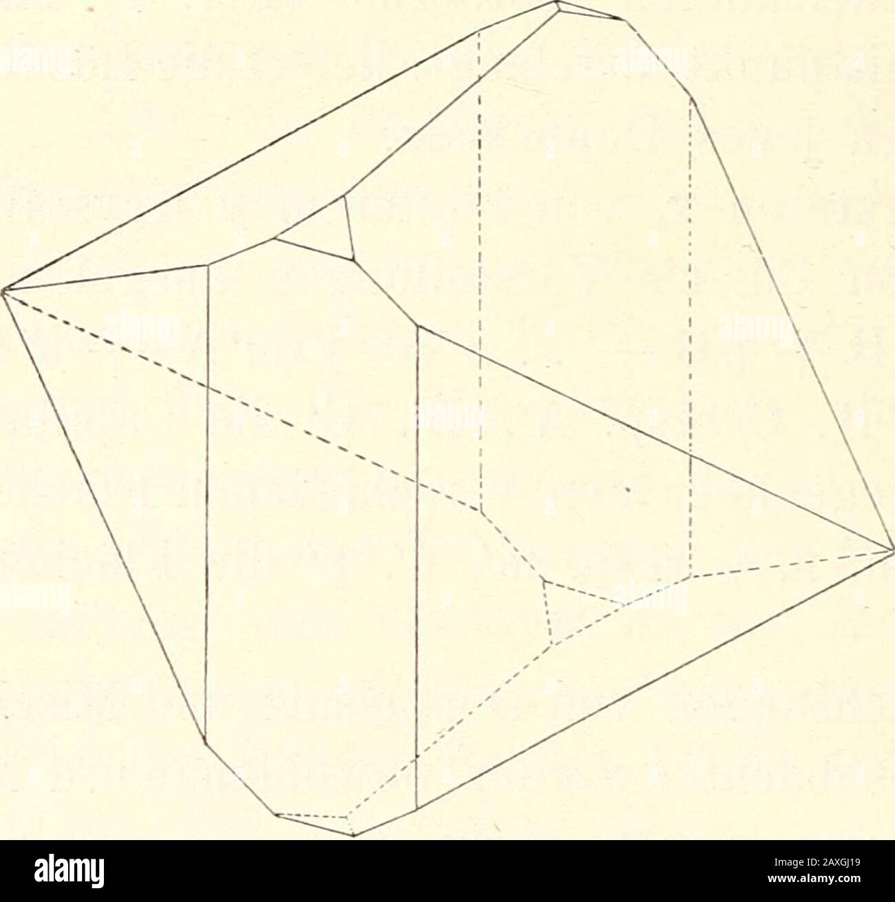 Neues Jahrbuch für Mineralogie, Geologie and Paläontologie . würdeneine rhombendodeka-ederähnliche Combina-tion liefern (121 : 001= 60° 6, 121 : 110= 88° 30 berechnet).An Stelle obigen Axen-verhältnisses ergiebt das analog aufgestellte Oktaeder a : b : c= Vi : 1 : Vf .= 0,70711 : 1 : 0,70711. Wie so häufig bei pseudosymmetrischen Körpern tretenauch hier Zwillinge nach solchen Axen und Ebenen auf, diepseudosymmetrische Bedeutung haben. 1. G-esetz. Zwillingsaxe = [Hl], Zwillingsebene ir-rational (Fig. 4 a, b).. Fig. 3. FeCl3.2NH4Cl.H20. Winkel gemessen (110) : (110) 0° 0 (011) : (OTT) 0 0 (011) Stock Photo