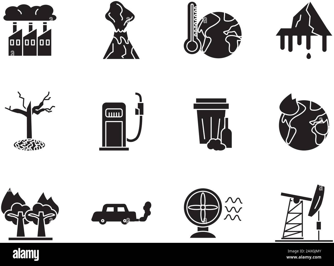 bundle of environment set flat style icons Stock Vector Image & Art - Alamy