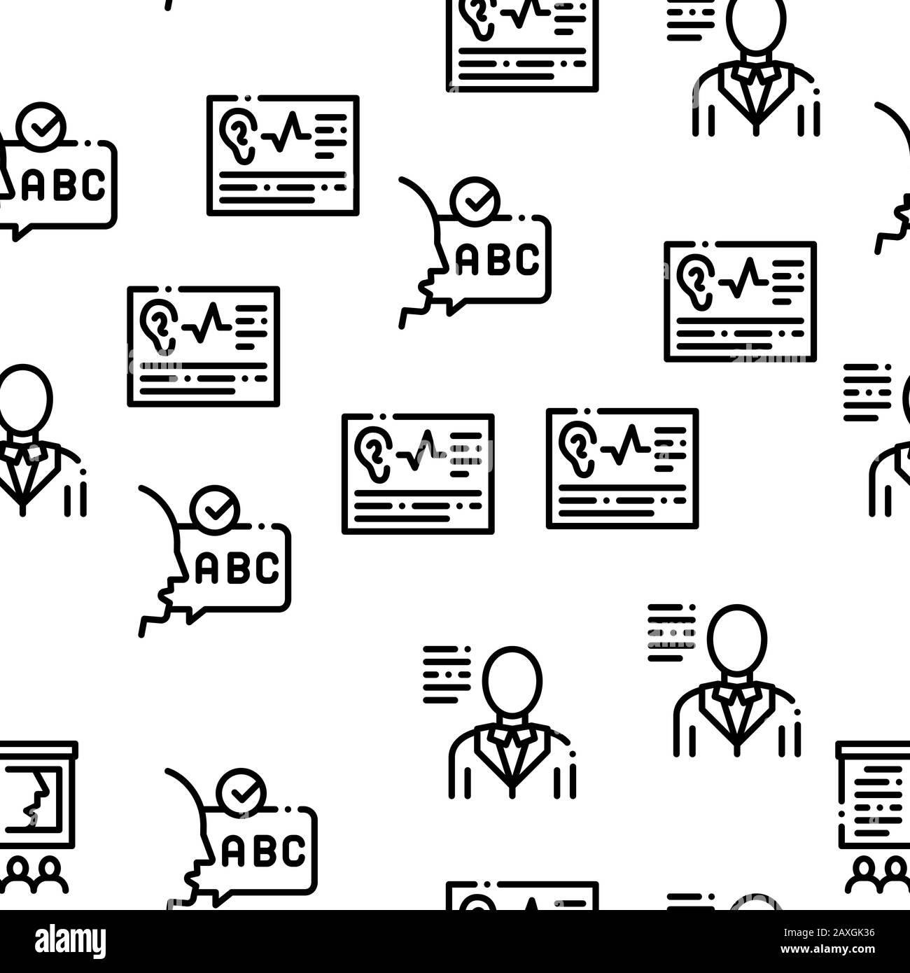 Speech Therapist Help Seamless Pattern Vector Stock Vector