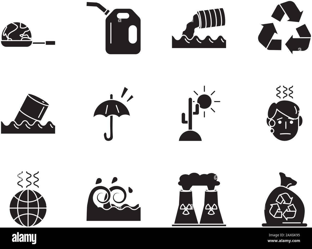 bundle of environment set flat style icons Stock Vector Image & Art - Alamy