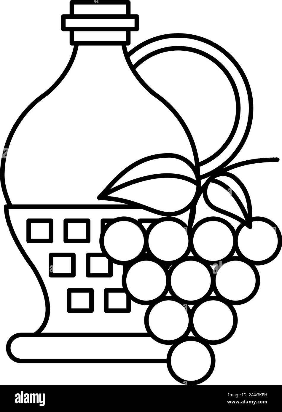 wine jar drink with grapes fruits Stock Vector Image & Art Alamy
