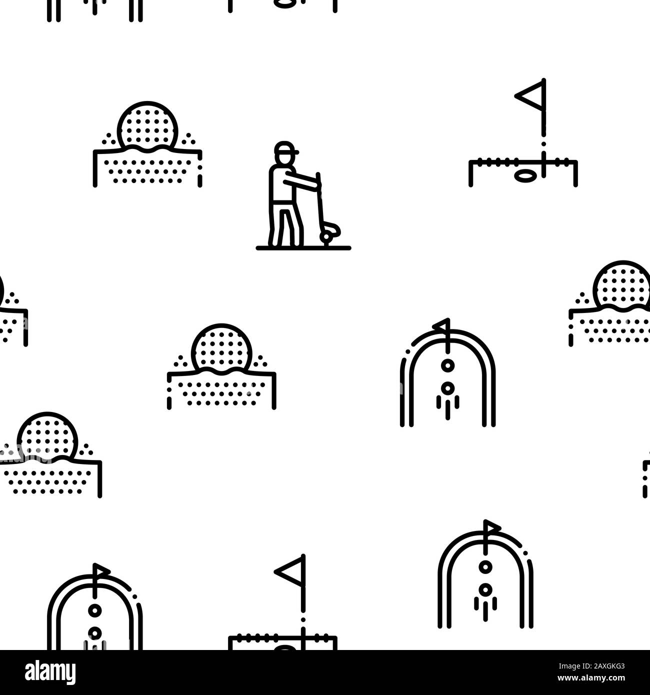 Golf Game Seamless Pattern Vector Stock Vector