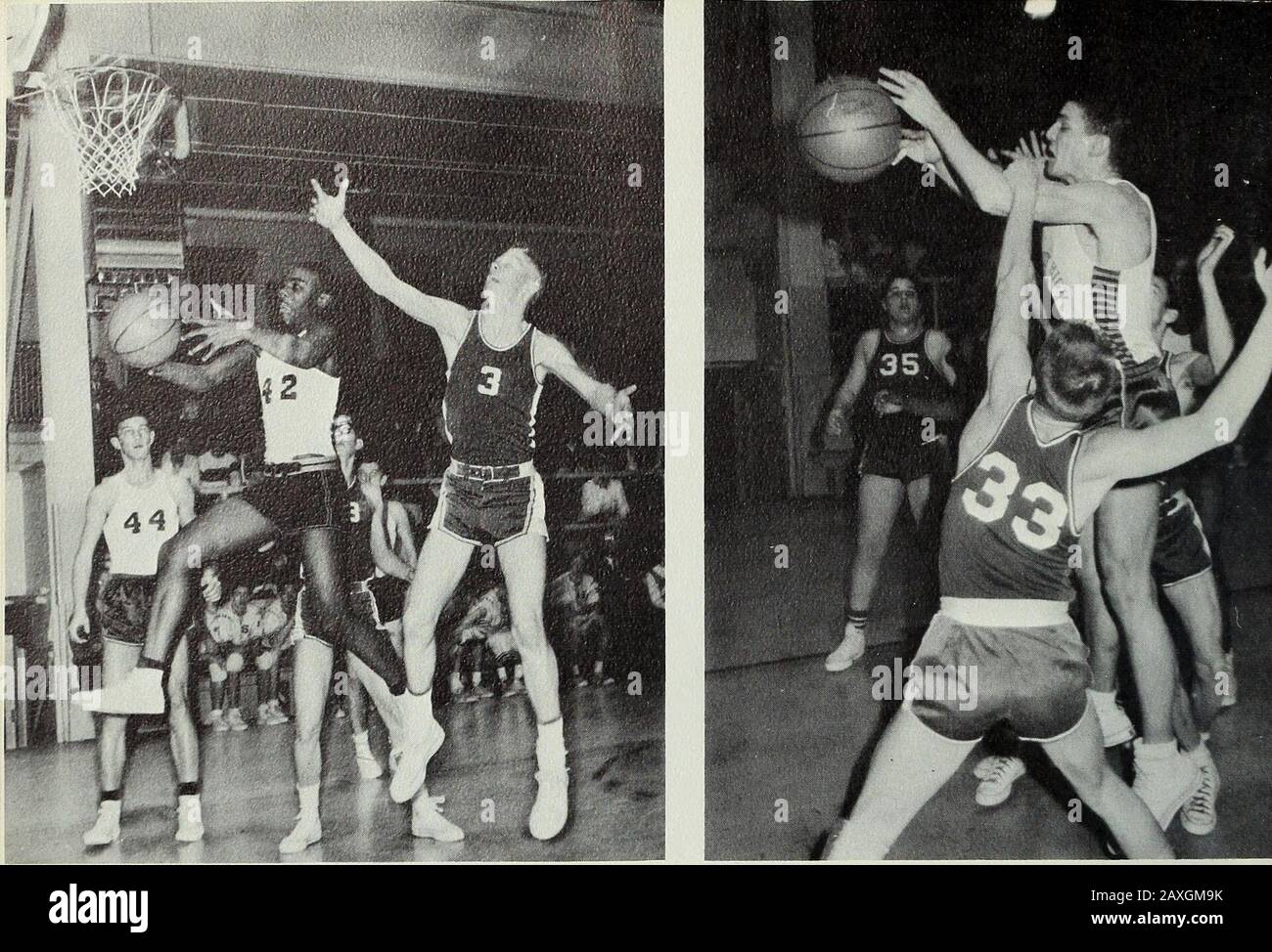 U and I . Ken Stratton attempts a lay-up in an action packedJ. V. game ...