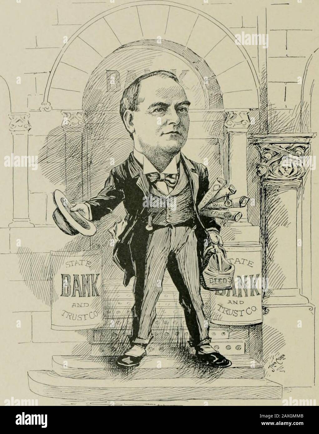 'As we see 'em,' a volume of cartoons and caricatures of Los Angeles citizens . R. L. HORTOX, Lawyer.. R. H. HOWELL,Vice President State Bank and Trust Co. Stock Photo