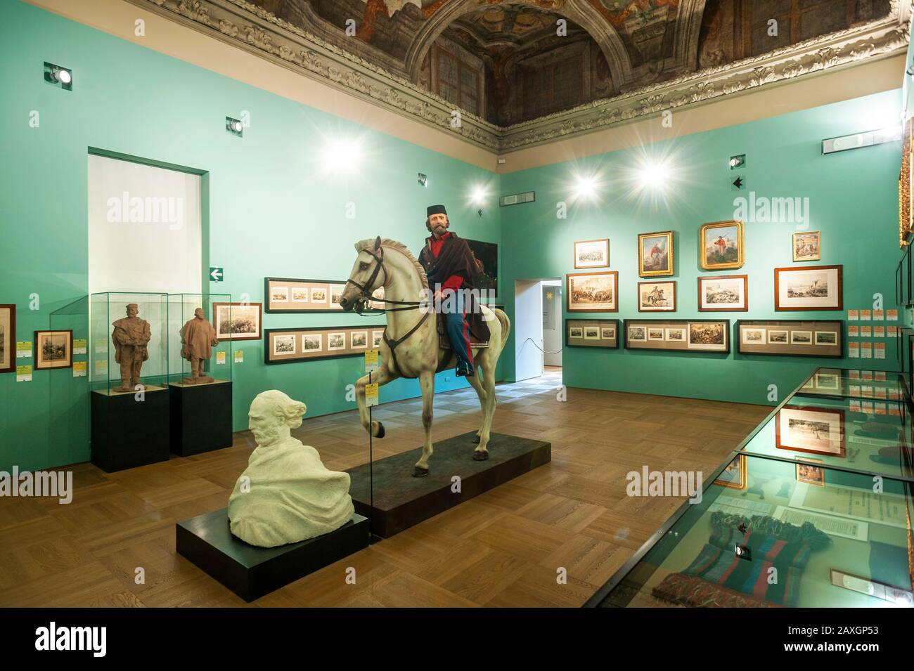 TORINO, ITALY - The statue of Giuseppe Garibaldi, the hero of the two worlds, in the Museum of the Risorgimento in Turin Stock Photo