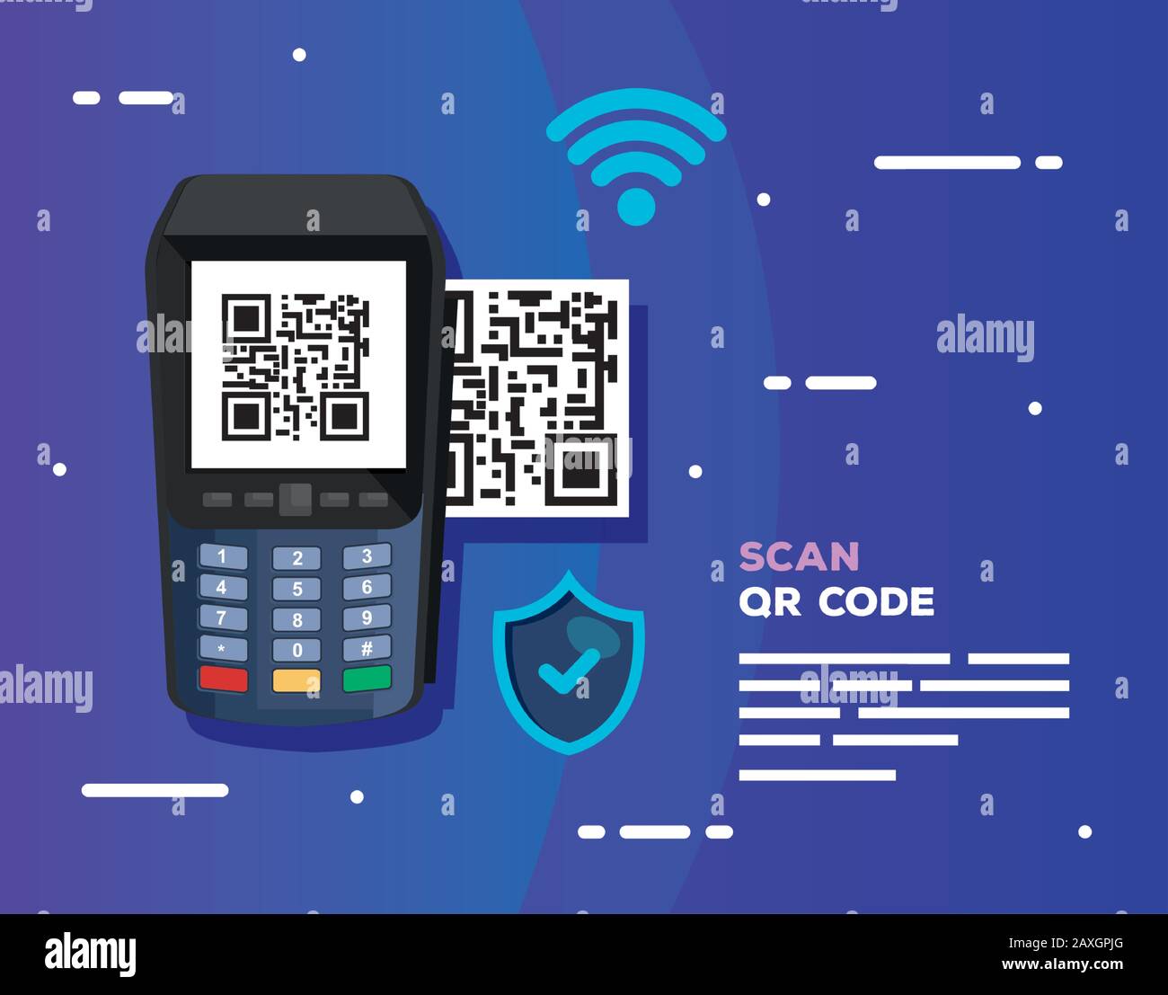 dataphone with scan code qr and icons Stock Vector Image & Art - Alamy