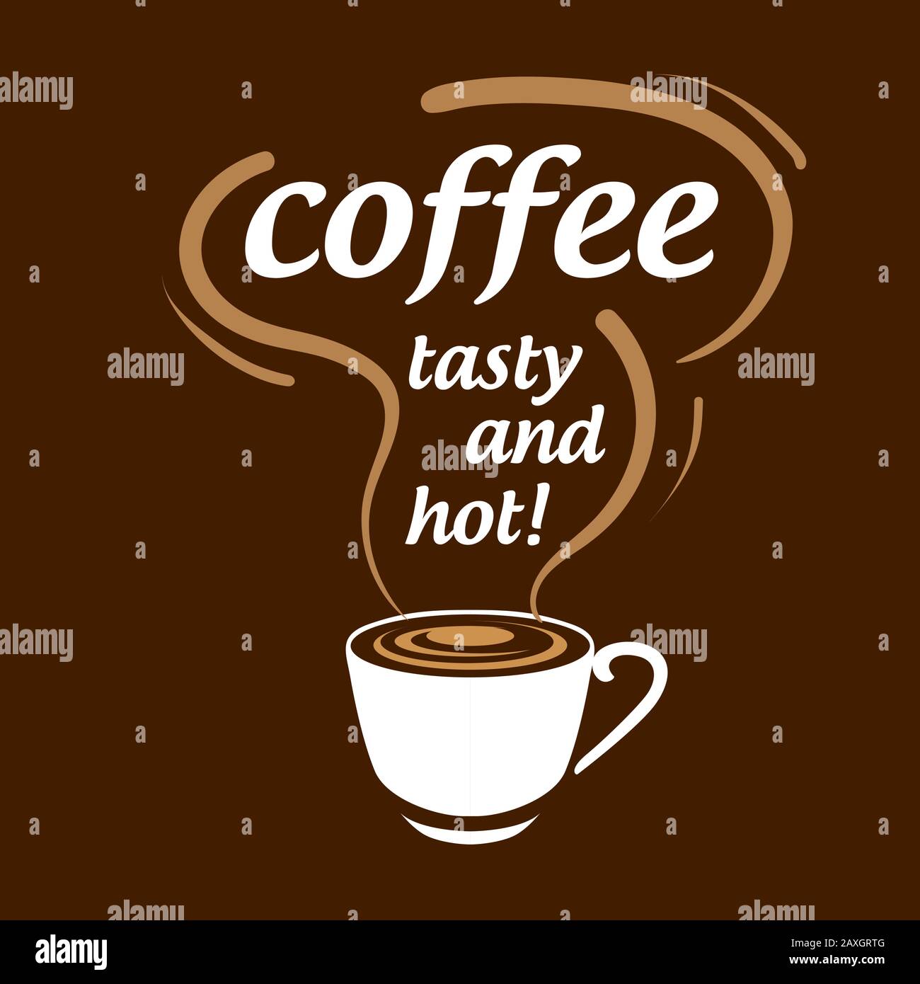 Coffee logo. Vector illustration on brown background Stock Vector Image ...