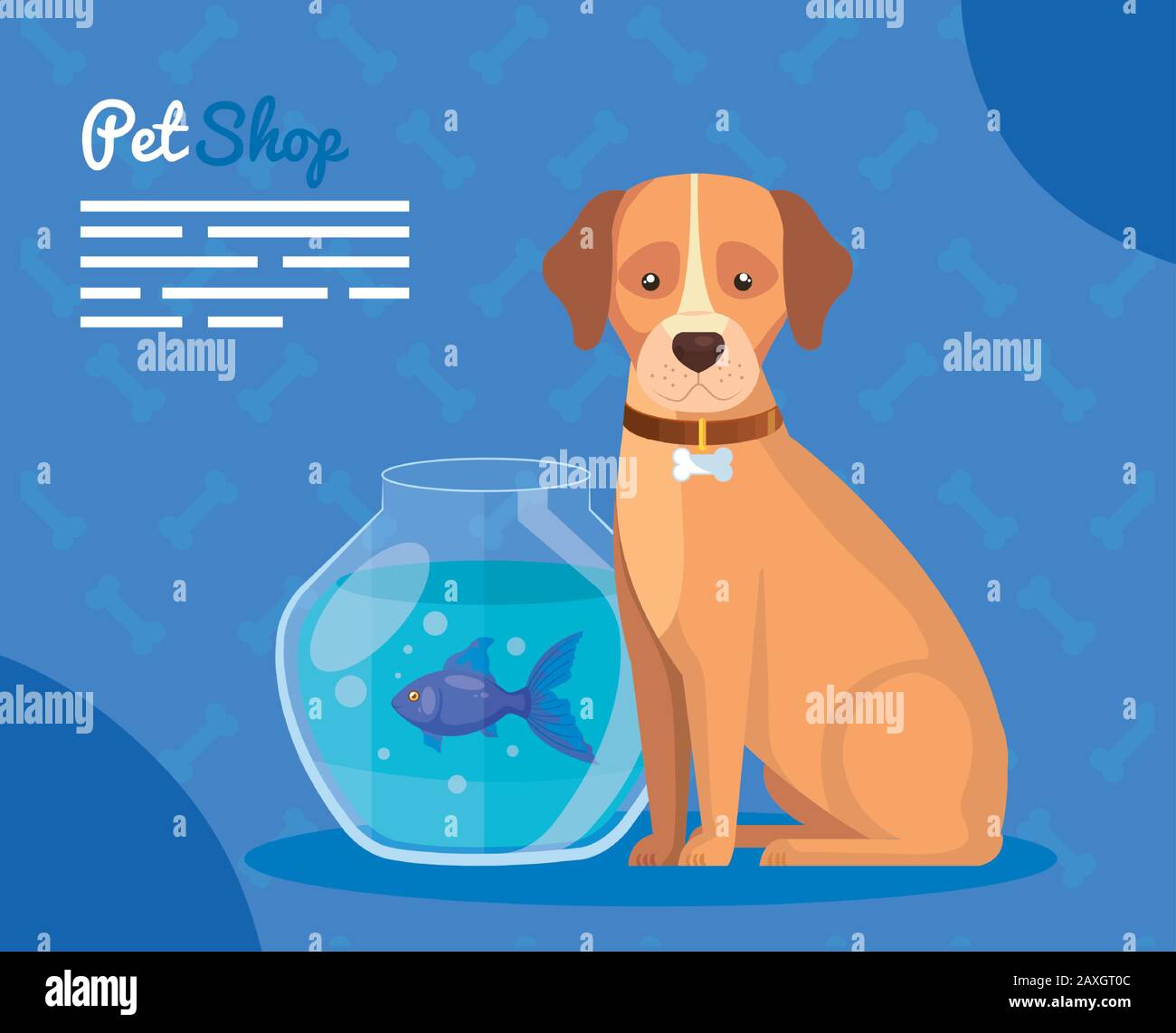 pet shop with dog and fishbowl Stock Vector Image & Art Alamy