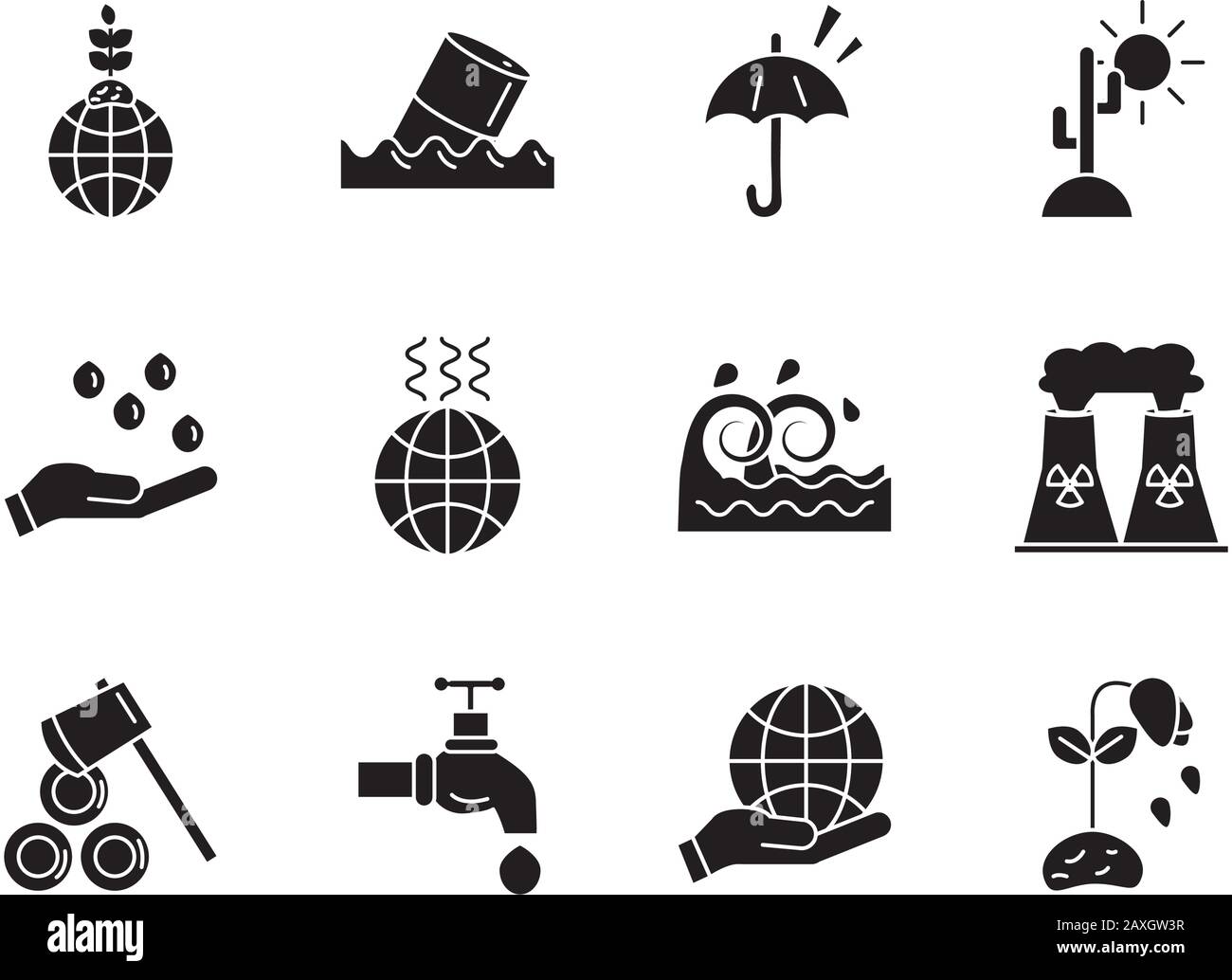 bundle of environment set flat style icons Stock Vector Image & Art - Alamy
