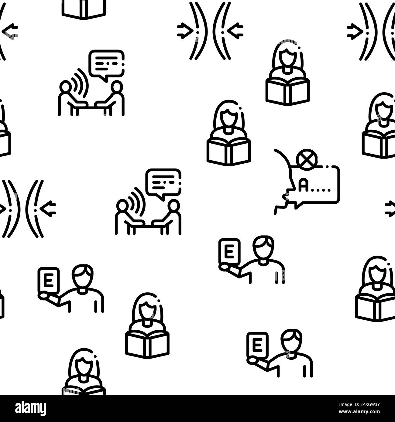 Speech Therapist Help Seamless Pattern Vector Stock Vector