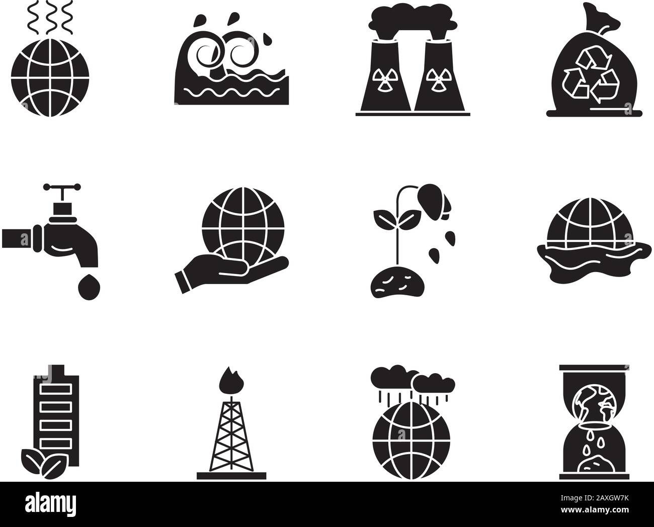 bundle of environment set flat style icons Stock Vector Image & Art - Alamy