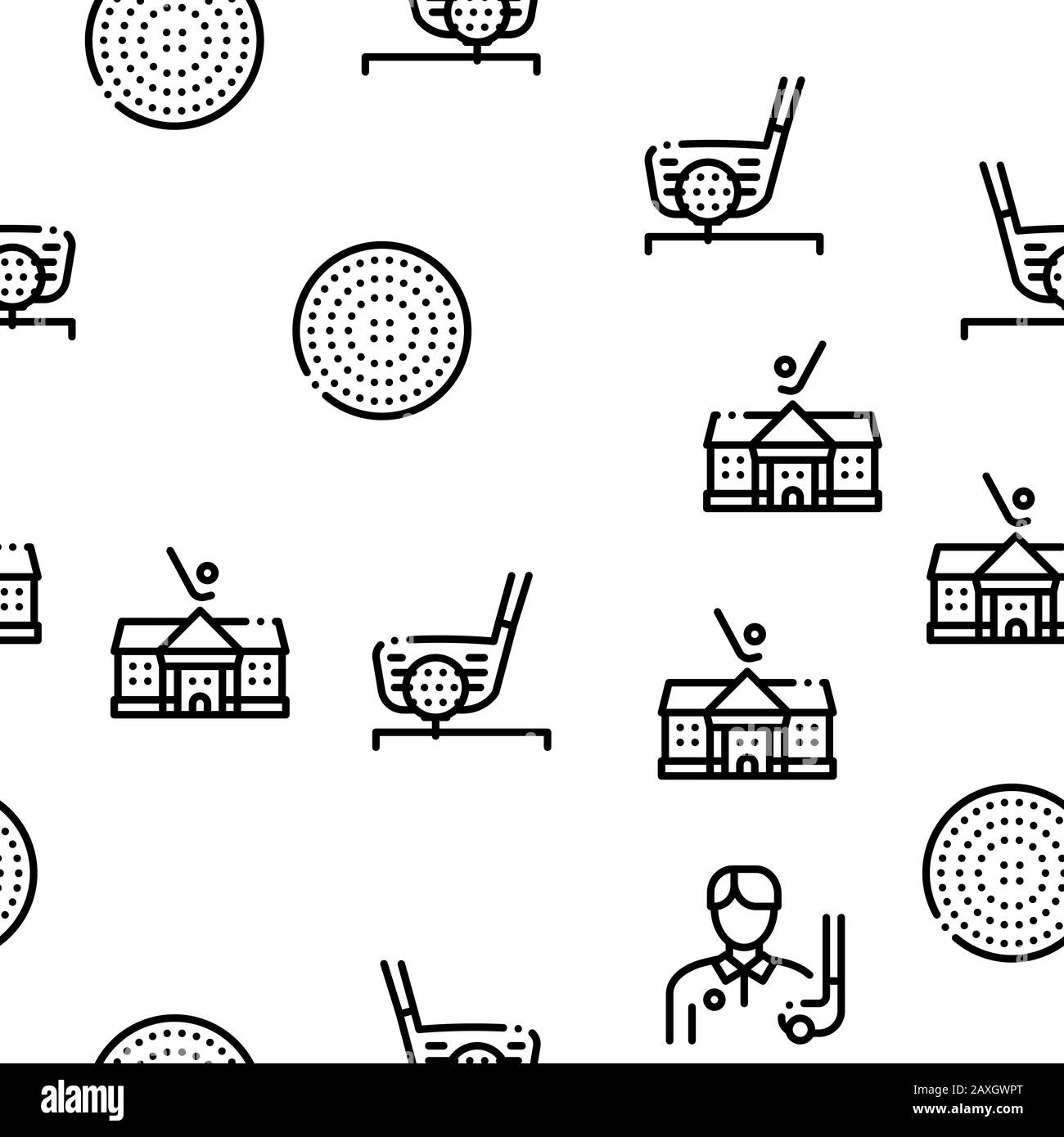 Golf Game Seamless Pattern Vector Stock Vector