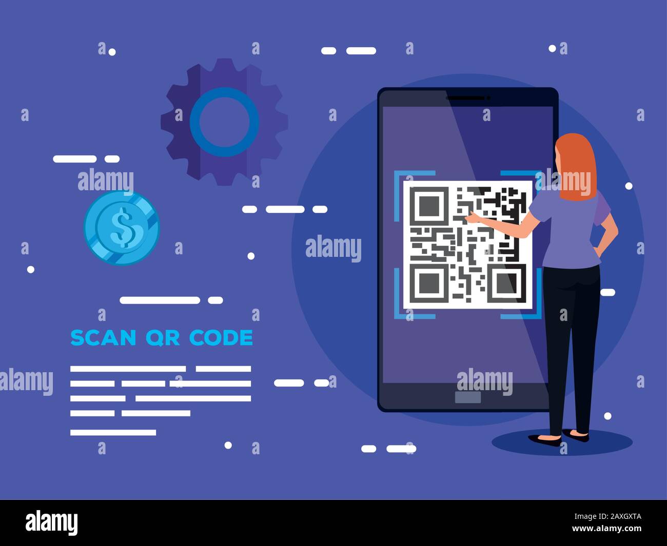 Lady scan qr code hi-res stock photography and images - Alamy