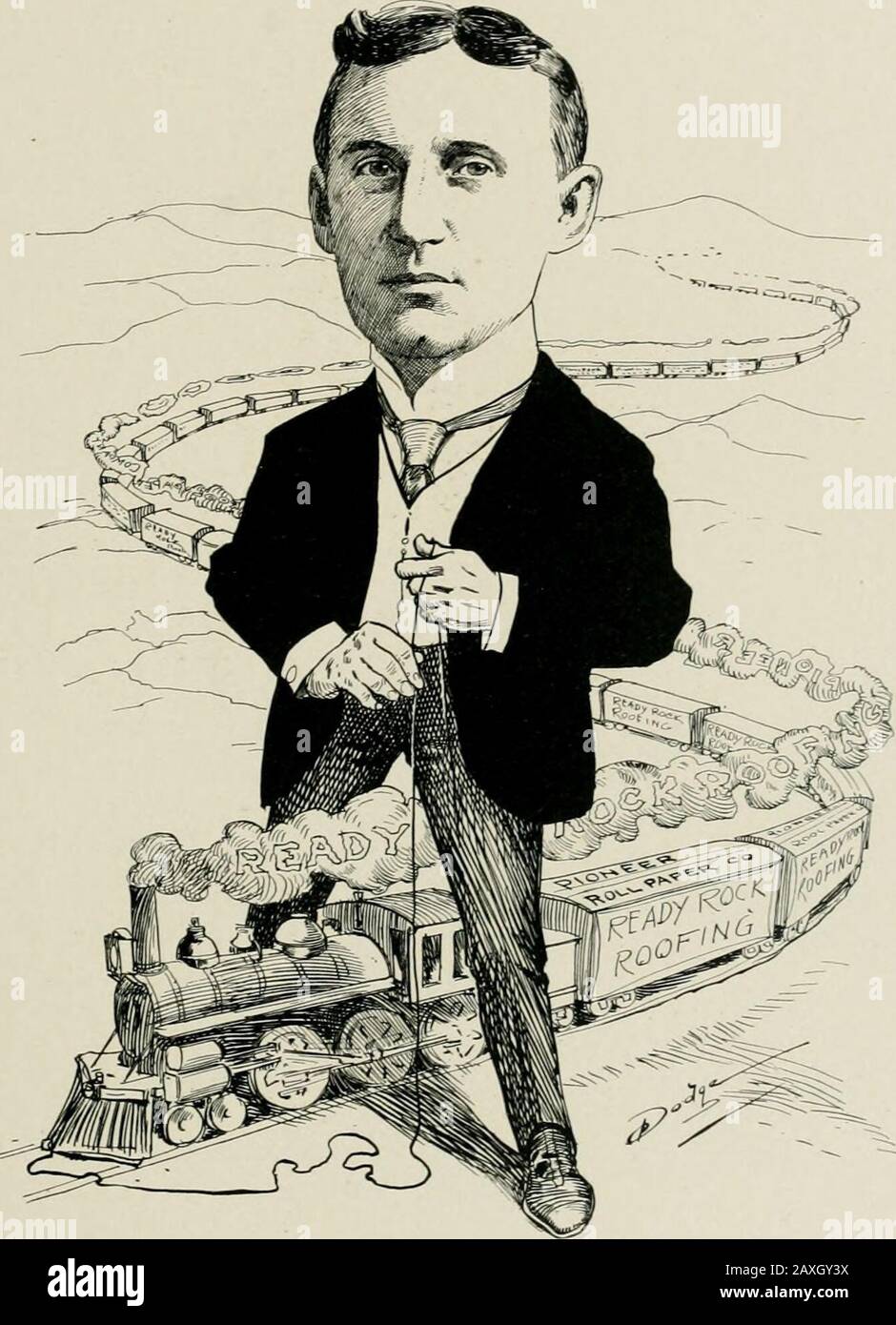 'As we see 'em,' a volume of cartoons and caricatures of Los Angeles citizens . JOHN HAUERWAAS,Brewer.. W. G. HUNT.President Pioneer Roll Paper Co. Stock Photo