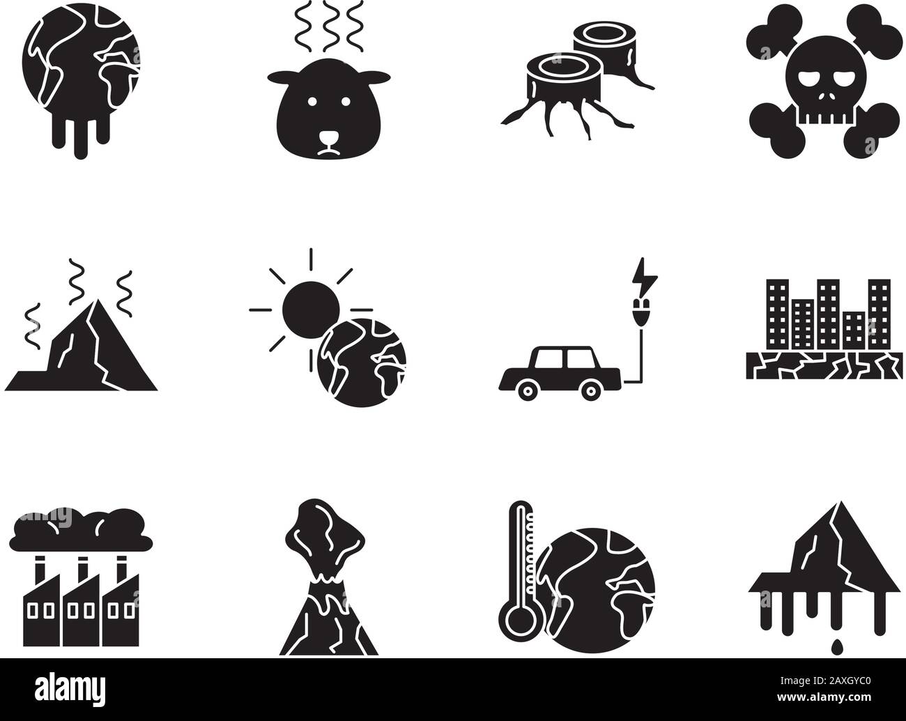 bundle of environment set flat style icons Stock Vector Image & Art - Alamy