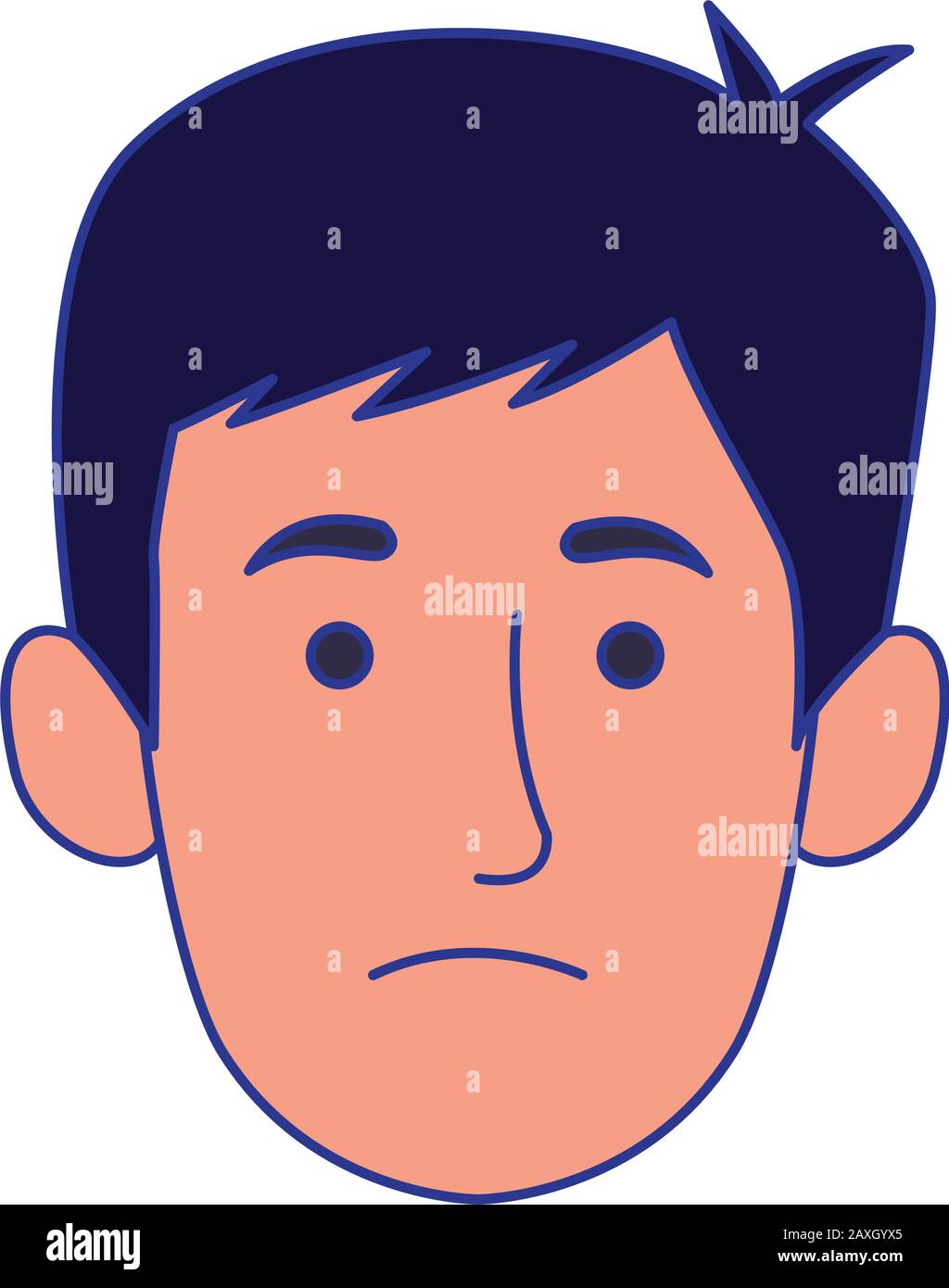 Sad cartoon face hi-res stock photography and images - Alamy