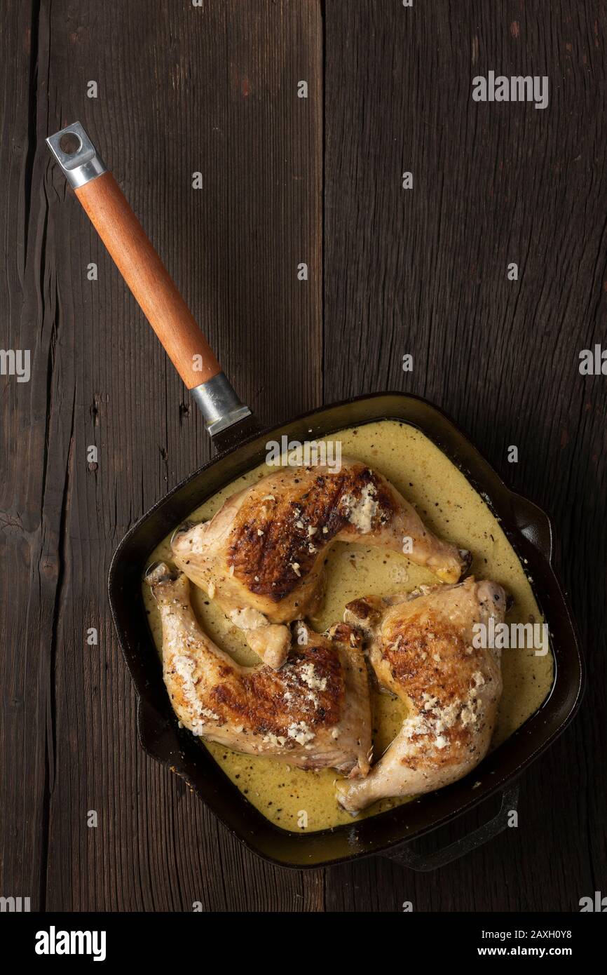 duck leg, fried duck, cast iron skillet, oven fried, southern fried