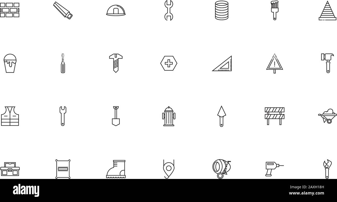 bundle of construction set line icons Stock Vector Image & Art - Alamy