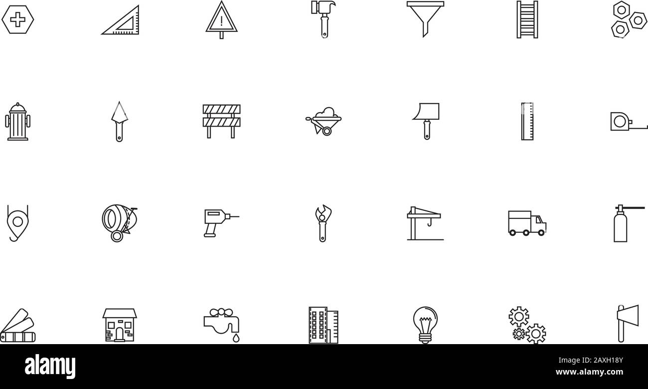 bundle of construction set line icons Stock Vector Image & Art - Alamy