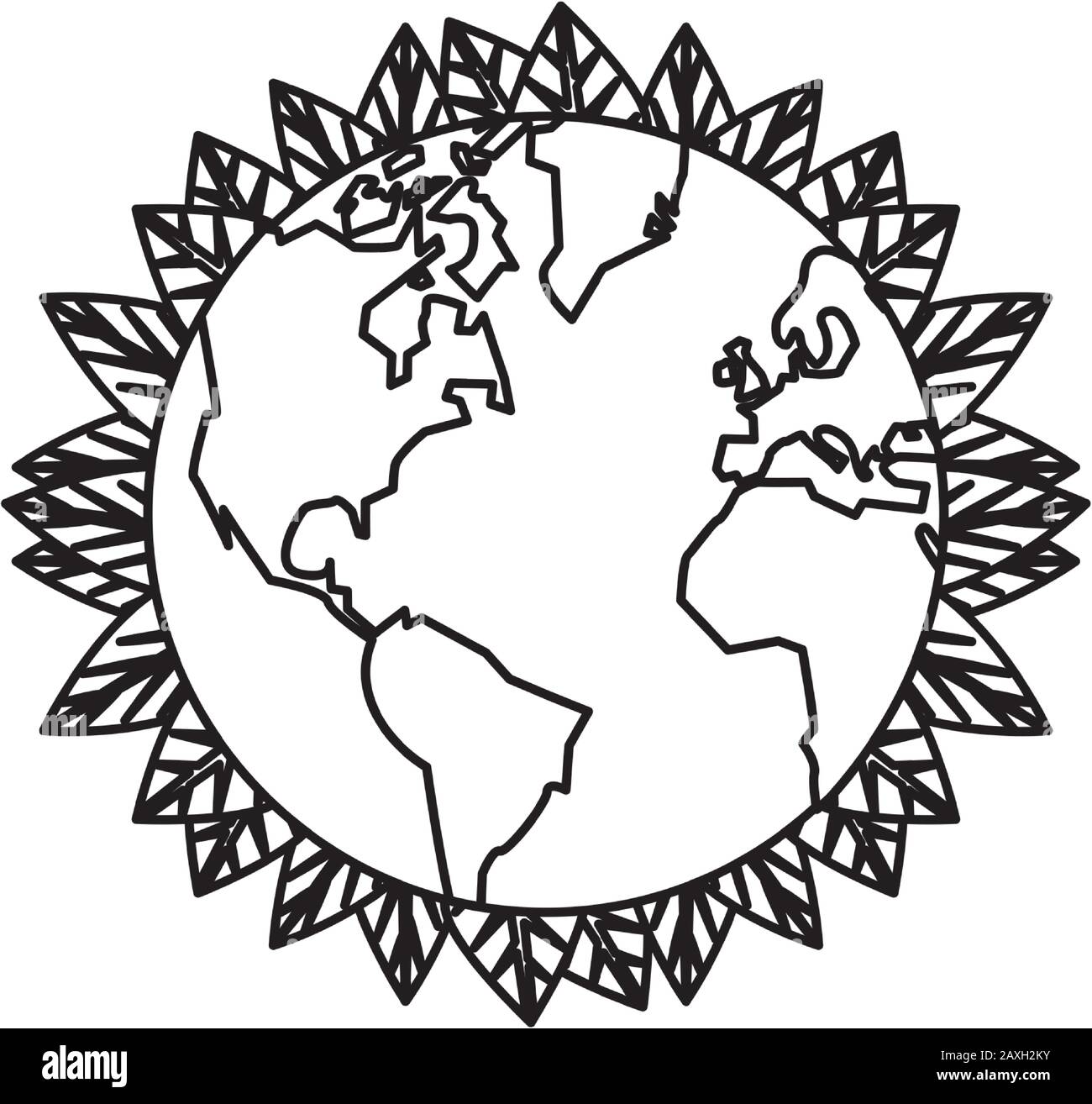 world planet earth with leafs plant Stock Vector Image & Art - Alamy